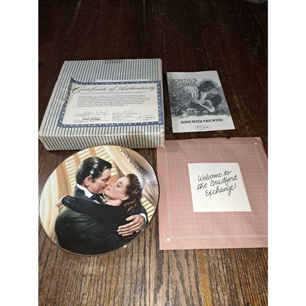 Vintage 1991 WS George China Bradford Exchange Gone With Wind Collectors Plate